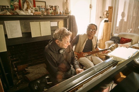 Philip Glass and Tenzin Choegyal.