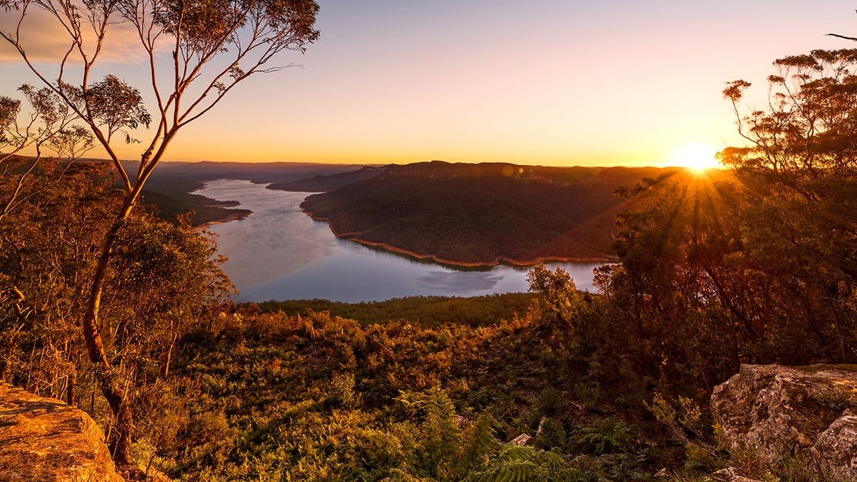 View of Nattai National Park in Australia at sunset