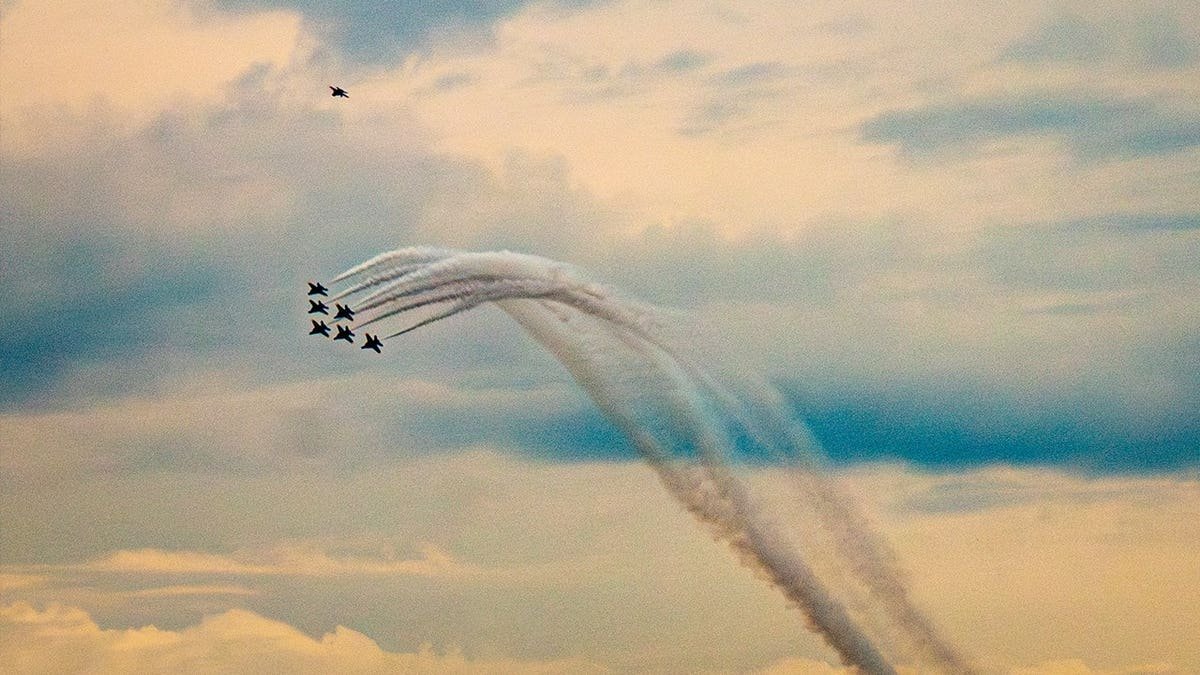 Blue Angels flying above Seattle in 2025