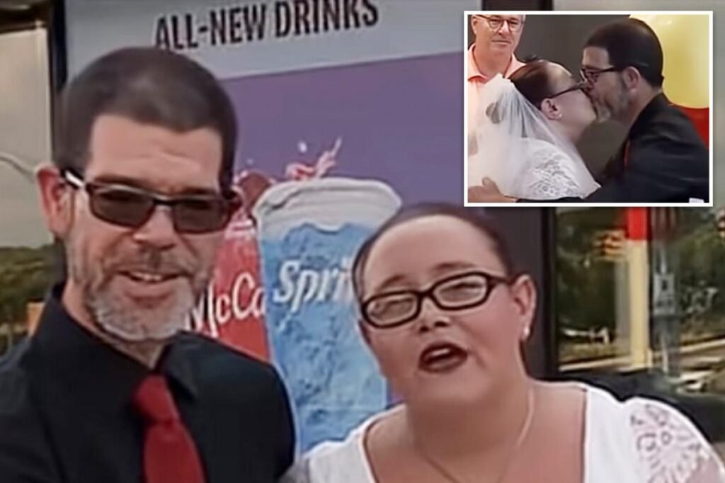 Bride serves McDonald’s patrons in wedding dress while getting married: ‘Handing out extra sauces’