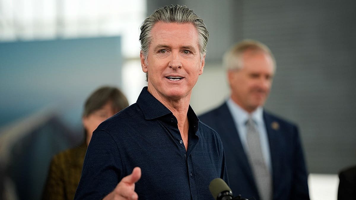 Gov. Gavin Newsom speaks at an event in Oakland