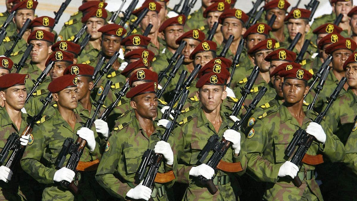 Cuban special forces carrying assault rifles