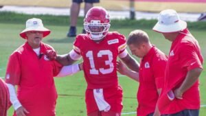 Chiefs rookie standout Cyrus Allen exits practice after scary collision with teammate Kaiir Elam Chiefs rookie standout Cyrus Allen exits practice after scary collision with teammate Kaiir Elam