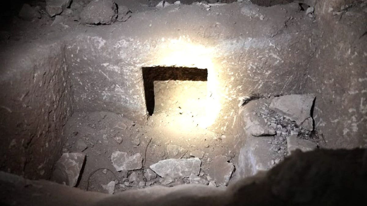 View of small opening in ancient Israeli cave