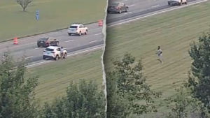Ohio man fleeing police on foot leaps onto moving car, tries to take control before falling off: Police Ohio man fleeing police on foot leaps onto moving car, tries to take control before falling off: Police