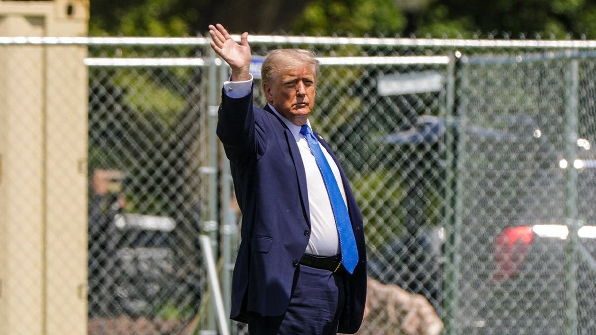 U.S. President Donald Trump waves as he walks to board Marine One en route to Joint Base Andrews from the Ellipse near the White House on August 04, 2026 in Washington, DC. Trump is traveling to Los Angeles to attend a RNC fund raising event and then onto Las Vegas for a rally on August 5th.