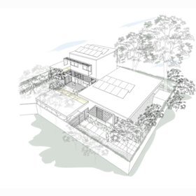 An artist impression of what Bernard Seeber Architects social homes would have looked like. 
