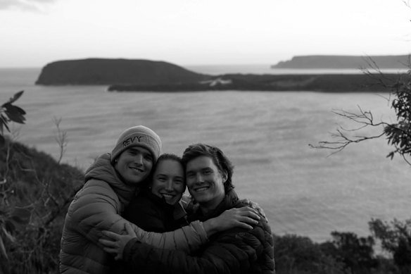 Will (left) with his siblings Jess and George. 