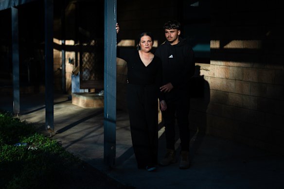 Victoria Jakus with her son, Oli, 16. “I didn’t even get to say goodbye,” Oli says of his grandfather’s disappearance.