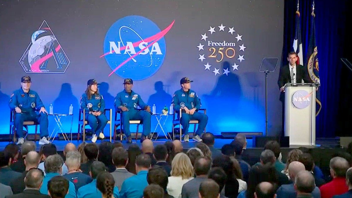 Artemis II crew during welcome home ceremony