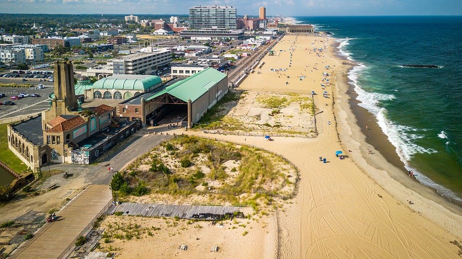 Asbury Park, New Jersey, ocean industrial view
