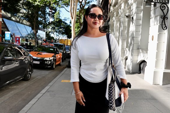 Maddie, 31, was wearing a Cou Cou Intimates top and a Princess Polly skirt.