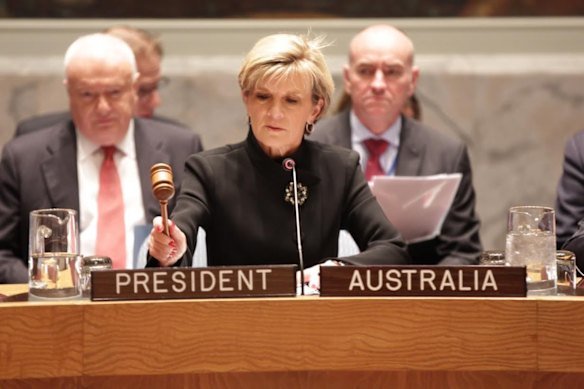 Julie Bishop chairs a meeting of the UN Security Council, 2014.