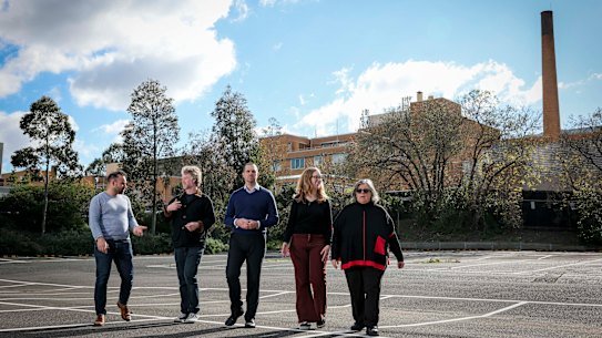 Reimagining Old Footscray Hospital group members (from left) Pierre Vairo, Ben Renick, Fletcher Bubb, Anne Jacobs and Colleen Hartland.
