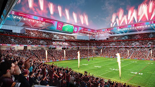 The ribbon screen will wrap around the top of the stadium. 