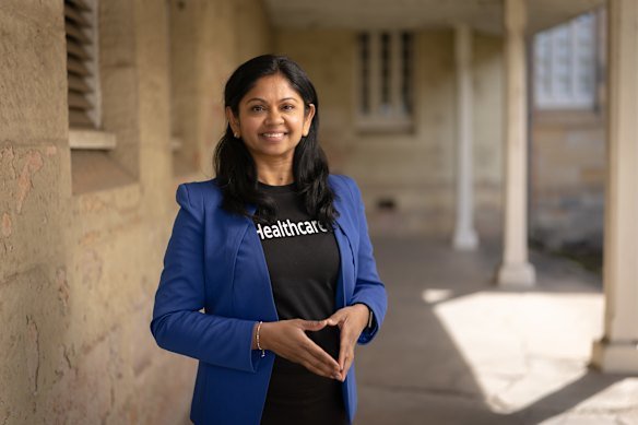 Api Yuganathan, the co-owner of HealthcareLink, a business based in western Sydney 
