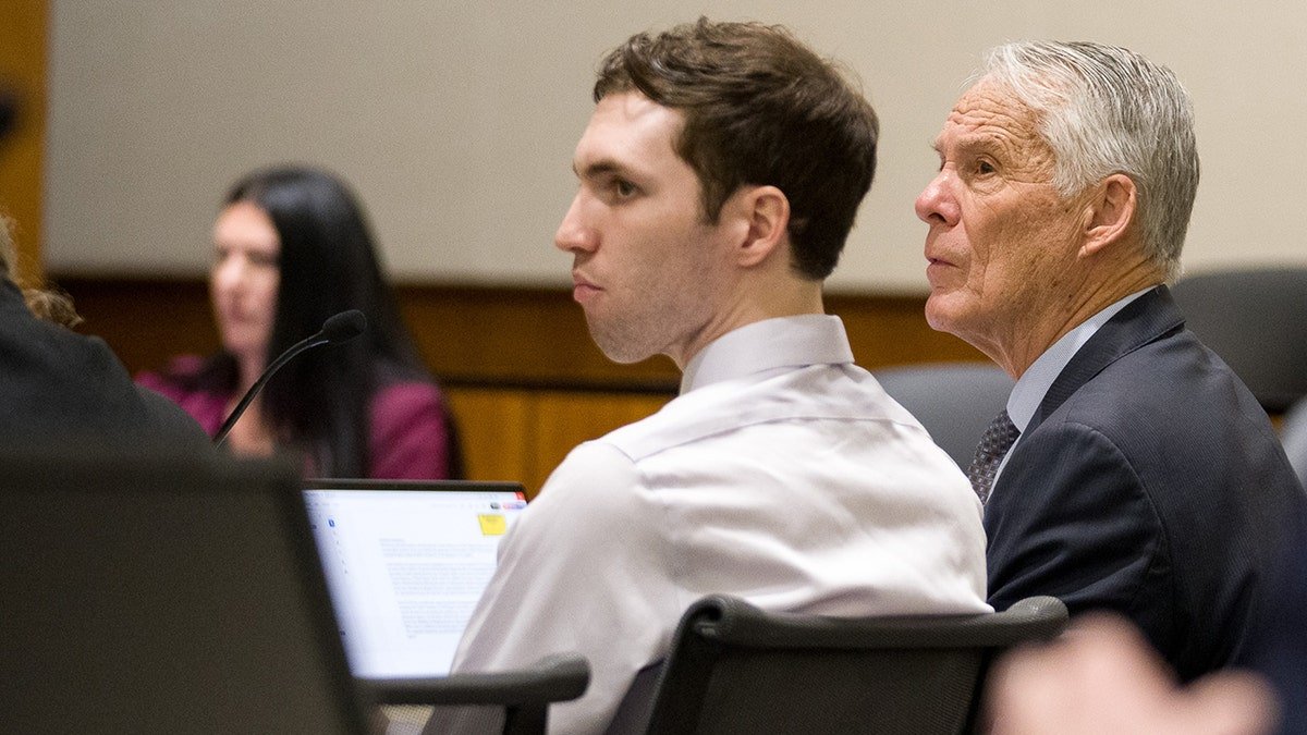 Tyler Robinson appearing in a courtroom for a hearing.