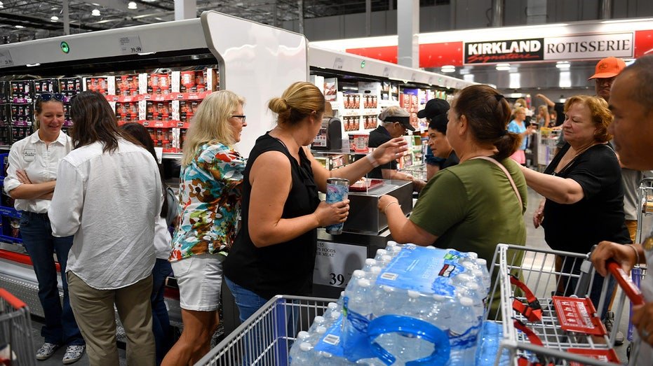Costco shoppers eating free samples