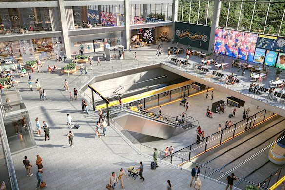 An artist’s impression of a high-speed railway station.