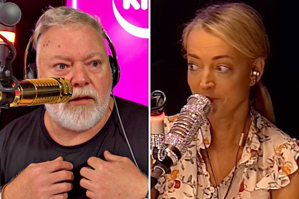 Former radio co-hosts Kyle Sandilands and Jackie O Henderson.