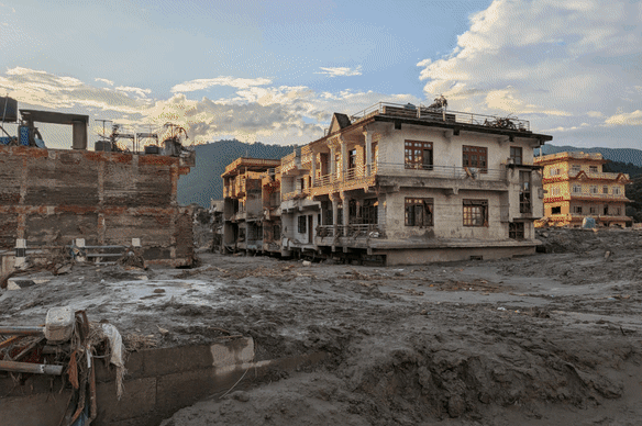 The aftermath of disaster in Nepal and China after flash flooding.