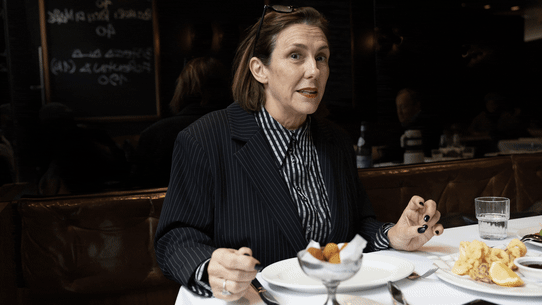 James Valentine’s widow Joanne Corrigan at lunch.