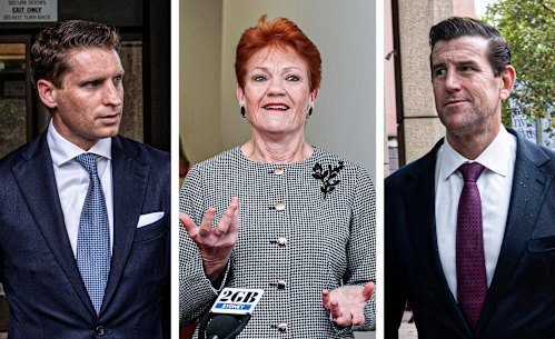 Liberal Andrew Hastie, left, will have to contend with One Nation supporters backing not only Pauline Hanson but also Ben Roberts-Smith.