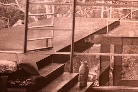 Look no handrail. In a file photo, the terrace seems to float about 10 metres above the bush next to sheer cliff.