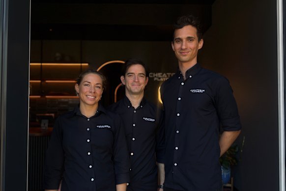 Cheatcode Playground founders Renee and Lachy Huddy, and Client Flow Director Travis Wesley. 