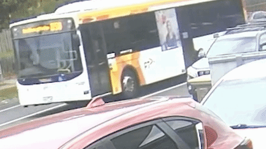 Footage of Nathaniel, 12, being dragged by a bus on March 16.