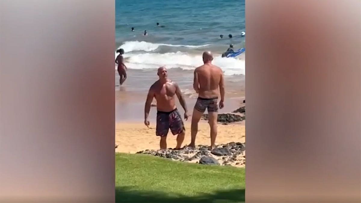 Kirill Basin confronts another man during a beach altercation at Keawakapu Beach on Maui.