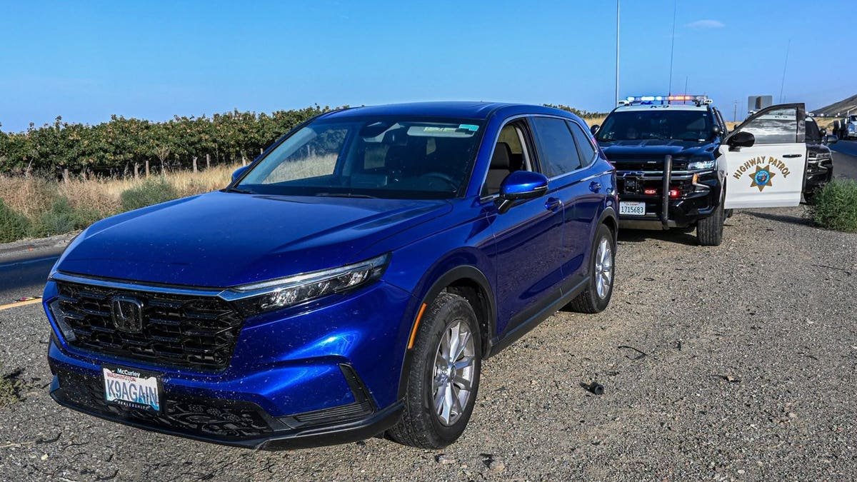 A California Highway Patrol officer stopped a 2025 Honda CR-V for an alleged traffic violation