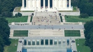 Trump doubles down on reflecting pool vandalism allegations, cites new witness account Trump doubles down on reflecting pool vandalism allegations, cites new witness account