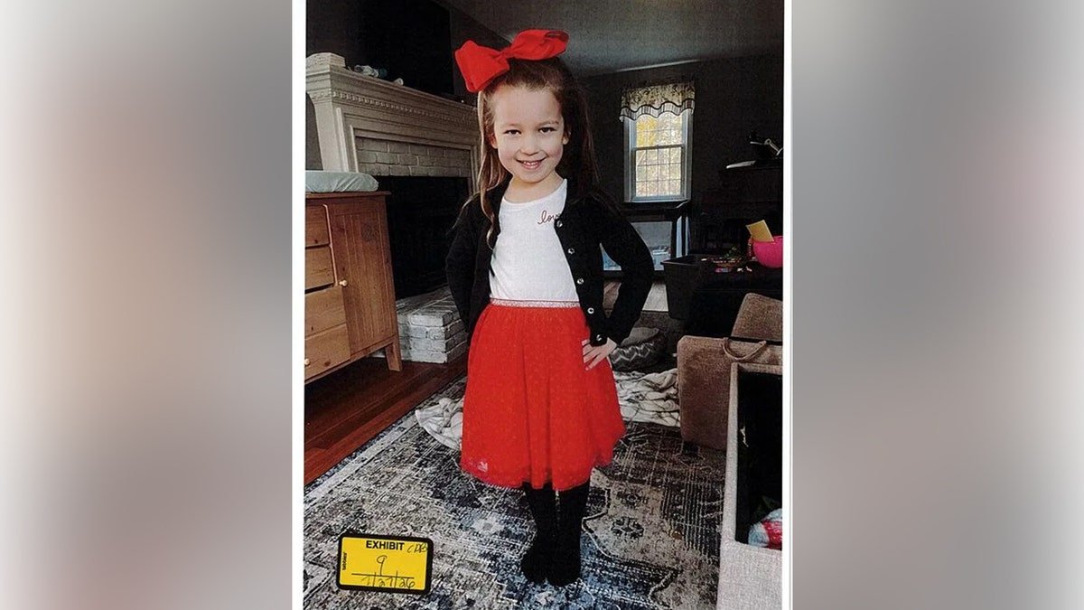 Girl in red skirt
