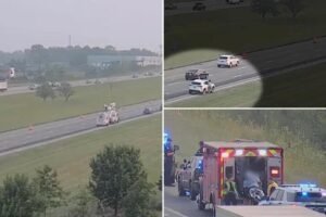 Suspect tries to evade Ohio cops by diving onto woman’s car while she’s zooming down the interstate: video Suspect tries to evade Ohio cops by diving onto woman’s car while she’s zooming down the interstate: video
