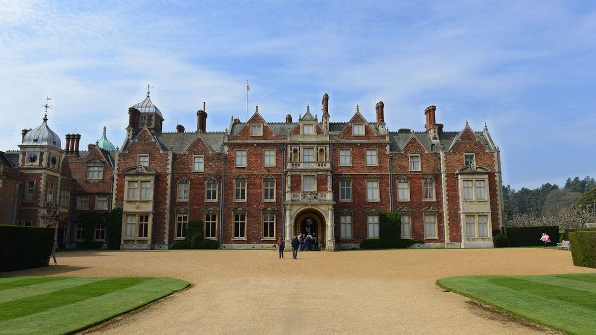 Sandringham House, Queen Elizabeth II's estate, stands in Norfolk, England.