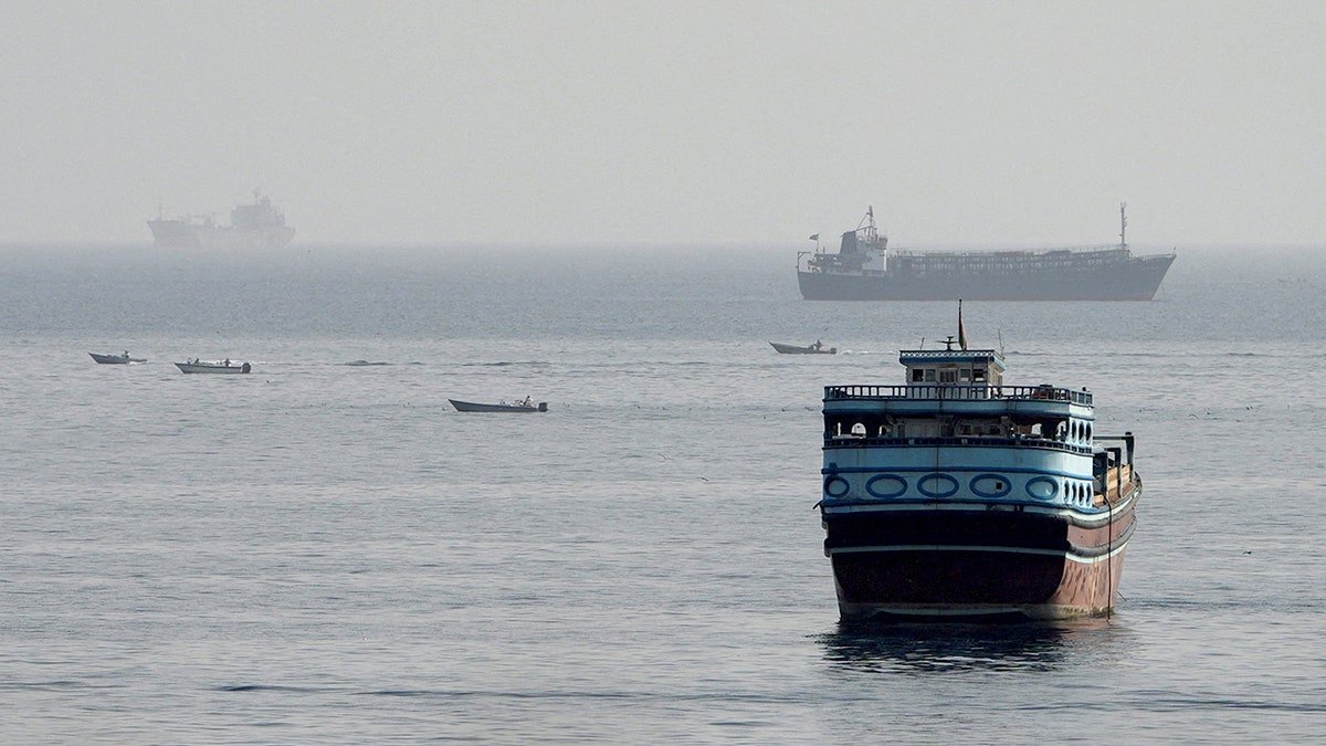 Ships traveling in the Strait of Hormuz