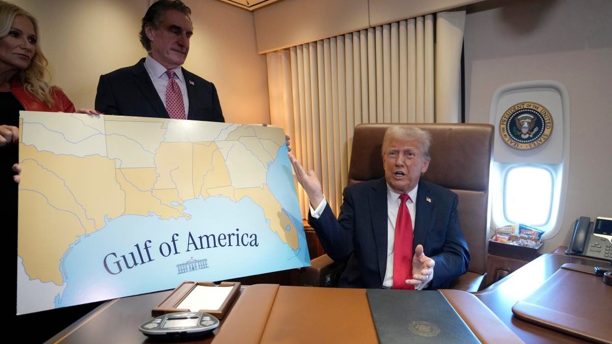trump gulf of america air force one feb. 9, 2025