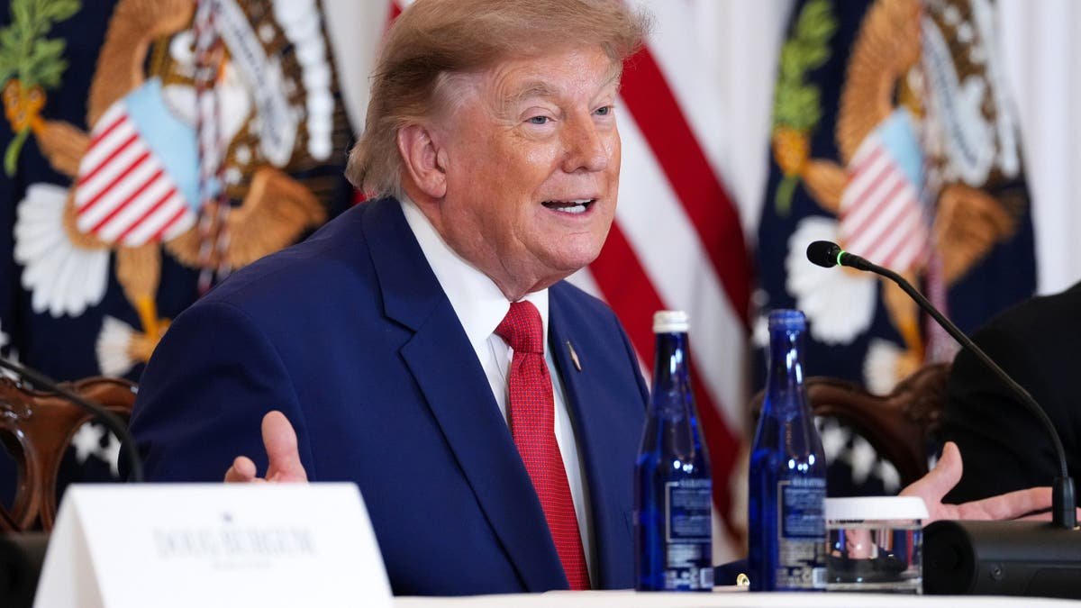 Donald Trump speaks during a roundtable on the American mining industry at the U.S. Department of State.