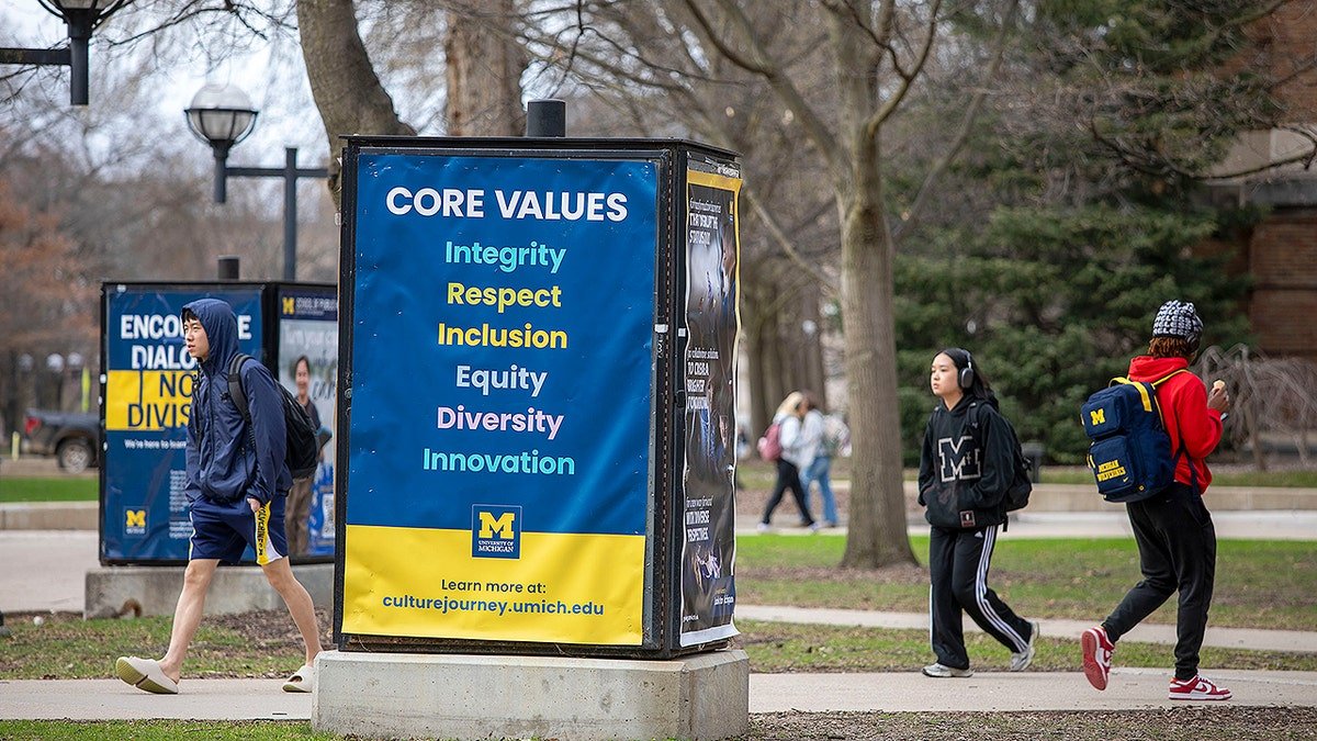 University of Michigan sign promoting D.E.I.