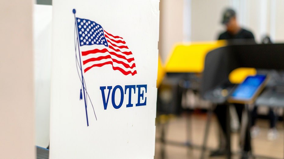 Voting booth in California