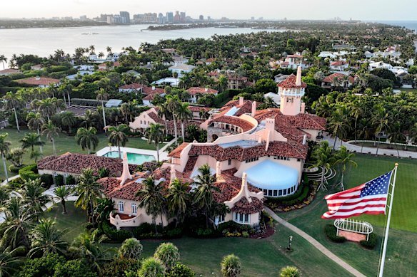 Aerial view of President Donald Trump’s Mar-a-Lago estate in Florida. 
