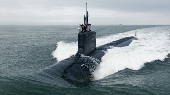 A Virginia class submarine off the coast of Western Australia.