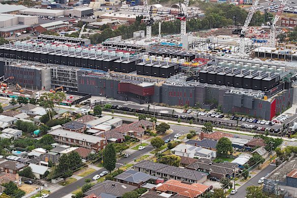 The West Footscray data centre that sits 15 metres from Jacqui Glover’s home.