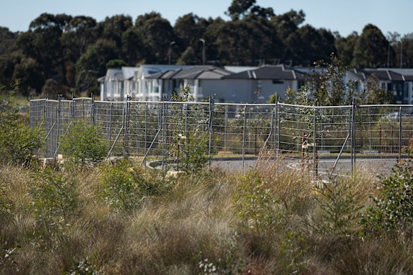 Locals aren’t allowed to use a public park in Marsden Park, built by Bathla, because the developer has not handed over ownership to the council.