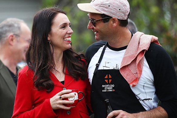 Jacinda Ardern and Clarke Gayford in 2017.