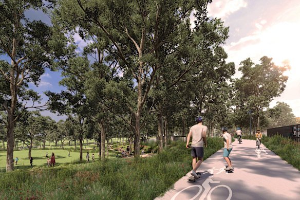 An artist’s impression of the new Cammeray Parklands.