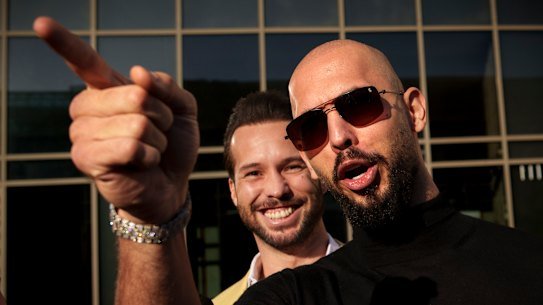 Andrew Tate (right) and his brother Tristan in Bucharest, Romania, in January.