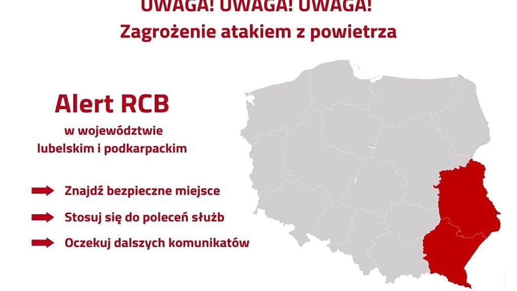 Air raid siren sounded for residents of eastern Poland Air raid siren sounded for residents of eastern Poland