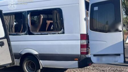 Five killed in Russian drone strike on bus in southern Ukraine Five killed in Russian drone strike on bus in southern Ukraine